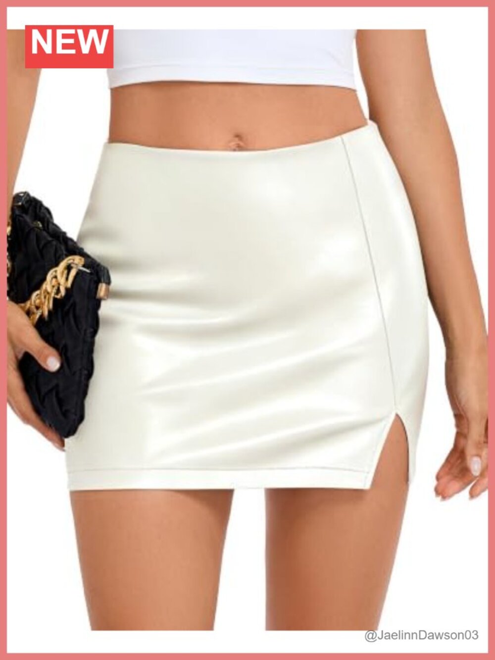 High Waisted Faux Leather Mini Skort Side Slit Bodycon Pencil Party
